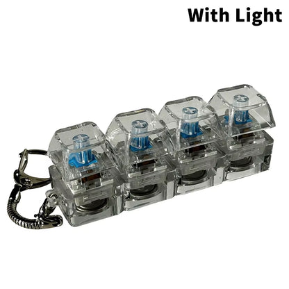 LED Keyboard Fidget Key Clicker - Stress Relief Mini Keychain for Gamers & Tech Lovers
