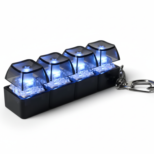 LED Keyboard Fidget Key Clicker - Stress Relief Mini Keychain for Gamers & Tech Lovers