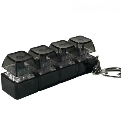 LED Keyboard Fidget Key Clicker - Stress Relief Mini Keychain for Gamers & Tech Lovers