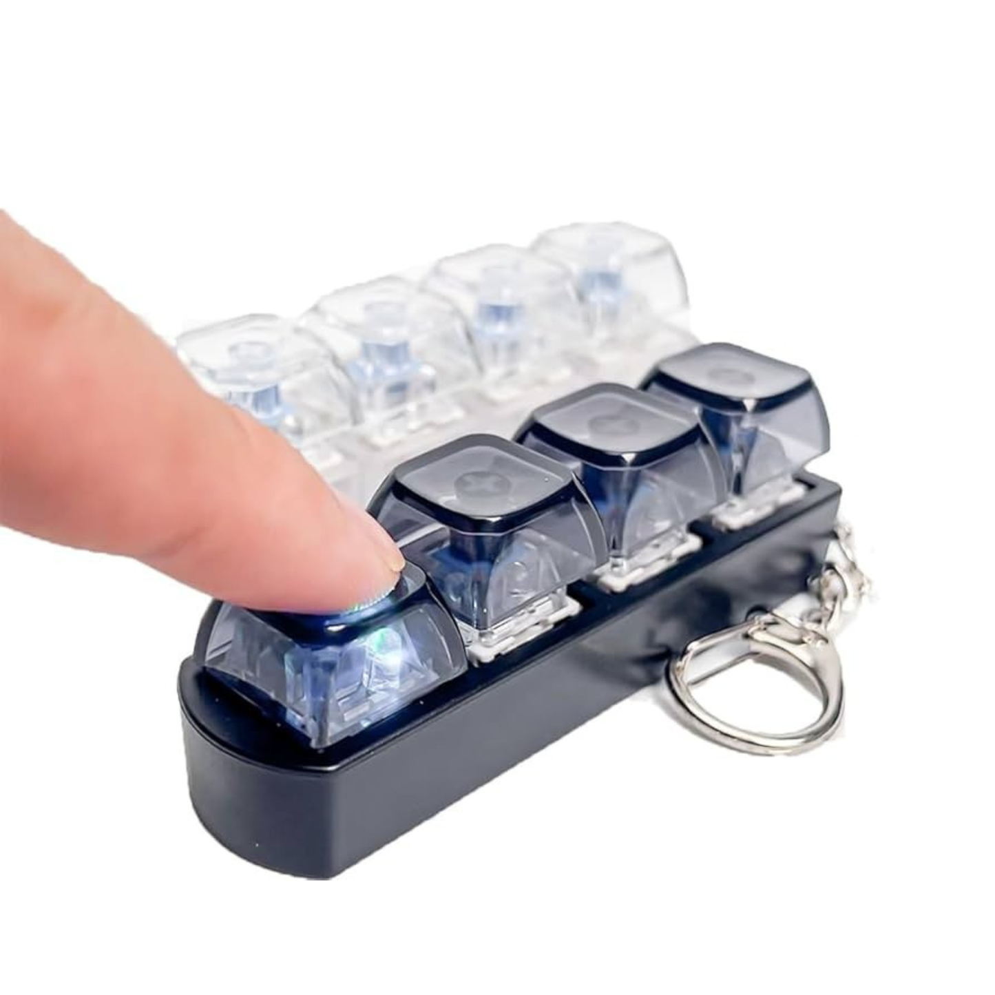 LED Keyboard Fidget Key Clicker - Stress Relief Mini Keychain for Gamers & Tech Lovers