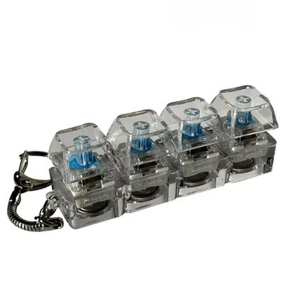 LED Keyboard Fidget Key Clicker - Stress Relief Mini Keychain for Gamers & Tech Lovers